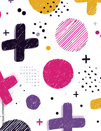 Motif vectoriel sans couture coloré et ludique