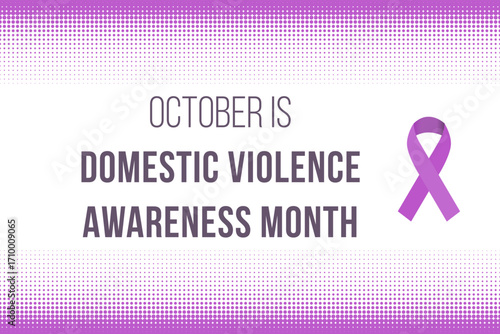 October is Domestic Violence Awareness Month. Social media announcement poster.