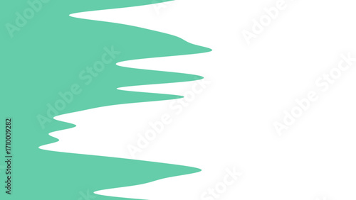 Abstract mint green wavy background with clean white space. Ideal for modern designs, presentations, or digital projects needing a fresh, organic graphic element.