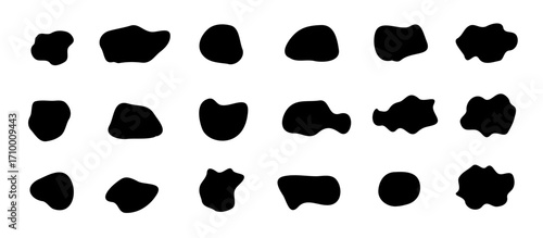 Organic blob shape set. Liquid irregular forms vector isolated objects collection.