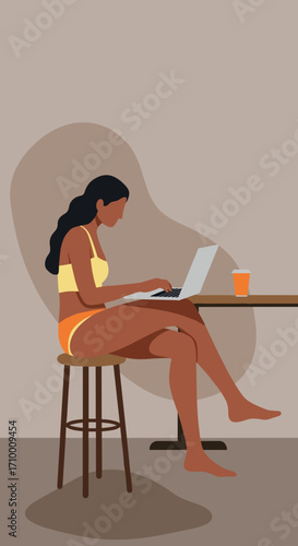 Professional African American man in a suit works on a laptop outdoors, symbolizing remote work, modern business, and digital lifestyle.