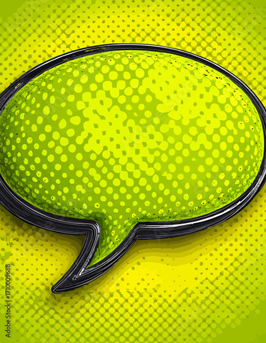 Bulle de dialogue verte stylisée vectorielle