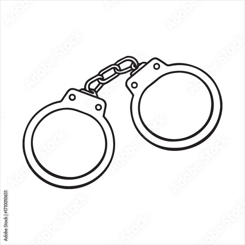 handcuff line art vector, handcuff icon outline