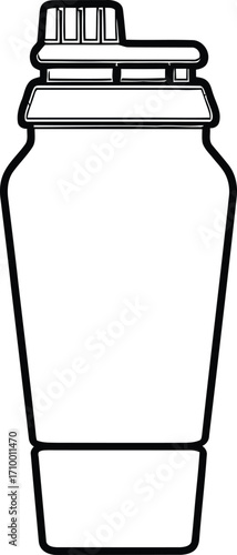 Clean line drawing of a laboratory flask with a stopper