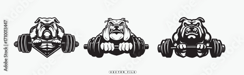 Three stylized black and white depictions of bear heads on robotic bodies