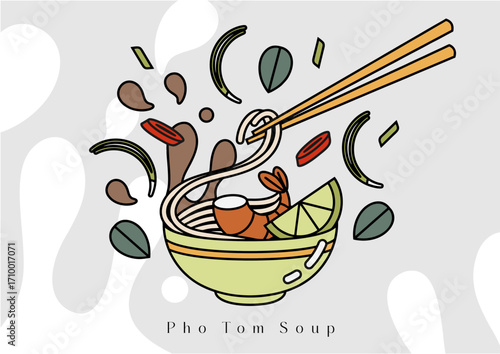 Pho tom vietnamese shrimp soup
