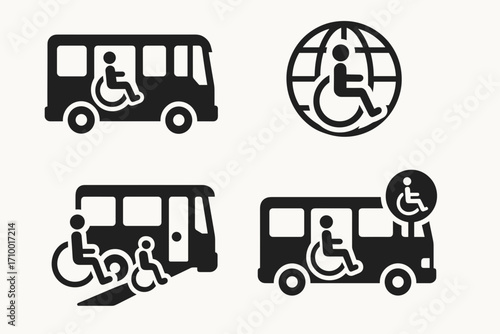 Accessible Transport Icons – Wheelchair Bus, Mobility Ramp, Disabled Travel_simple_compose