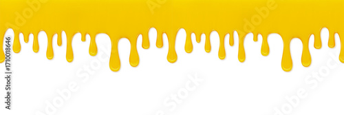 Wallpaper Mural Yellow Liquid Drips Down against a White Background for Abstract Design Torontodigital.ca