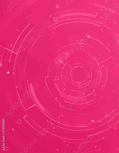 Fundo rosa vibrante em estilo vetorial com elementos tecnológicos abstratos