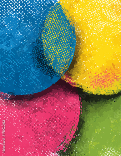 Ilustração vetorial abstrata de círculos coloridos sobrepostos