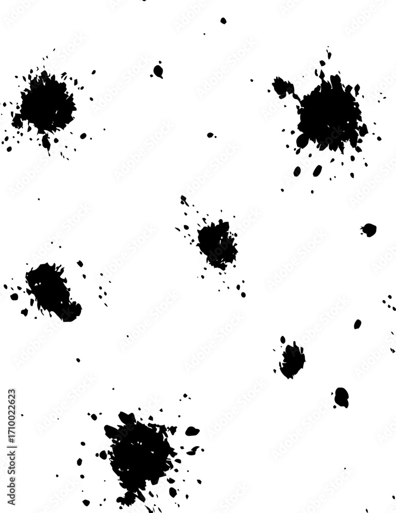 Padrão Sem emenda vetorial de respingos de tinta preta