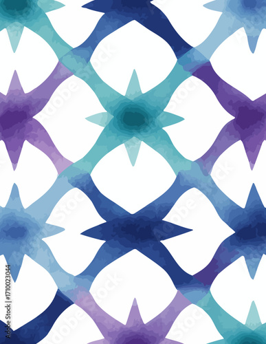 Padrão Sem Fio Vetorial Abstrato em Tons de Azul e Roxo