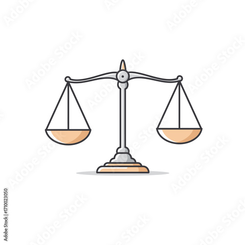 Classic balance scales of justice symbolizing fairness equality and legal decisions against white background