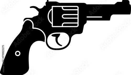 Classic revolver pistol silhouette icon vector vector