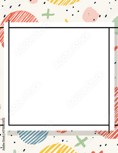 Moldura retangular vetorial minimalista com espaço em branco
