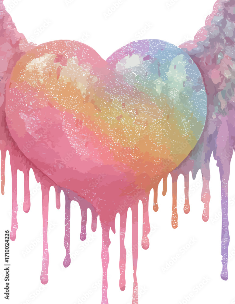 Coração Pastel Derretendo em Estilo Vetorial