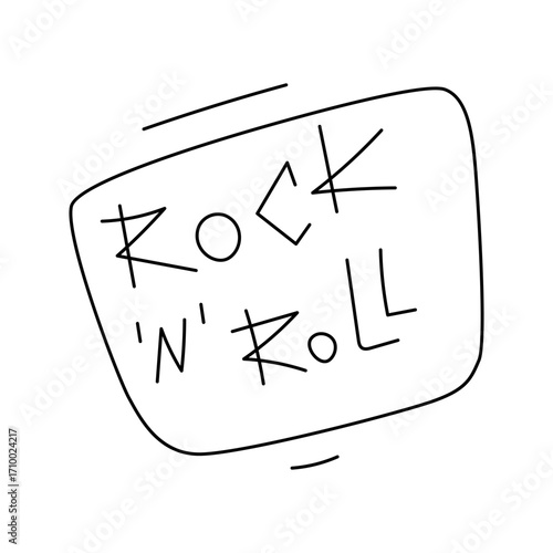 Wallpaper Mural Rock 'n' Roll Handwritten Doodle Art on White Background Torontodigital.ca