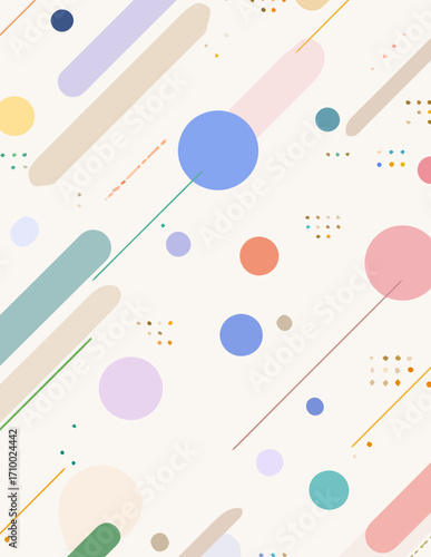 Padrão vetorial pastel suave com formas geométricas abstratas