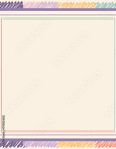 Fundo Pastel em Estilo Vetorial Simples com Bordas Coloridas