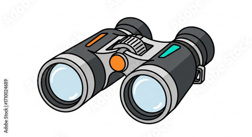 Illustration of a pair of binoculars, essential for birdwatching and outdoor adventures