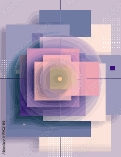Abstração Geométrica em Tons Pastel