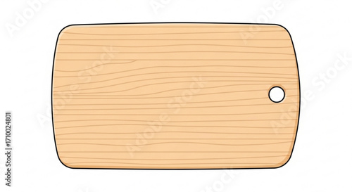 Wooden cutting board kitchen utensil for cutting food wood texture with a hole for hanging it up