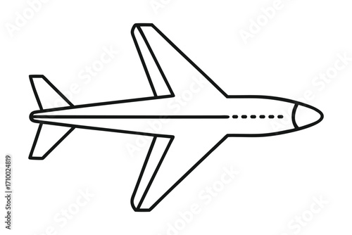 Airplane line vector icon, plane outline symbol for travel, aviation and transportation design.