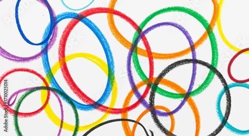 Abstract Vector Pattern with Colorful Crayon Style Circle Elements Modern Playful Design