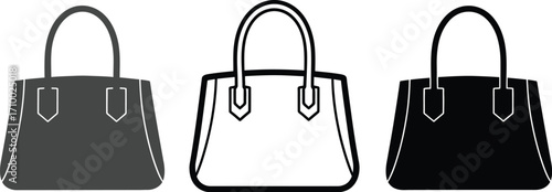 Handbag purse tote bag fashion accessory vector illustration