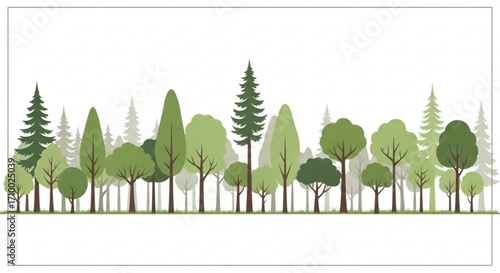 Lush green forest with various trees, a serene landscape for nature lovers and environmental enthusiasts
