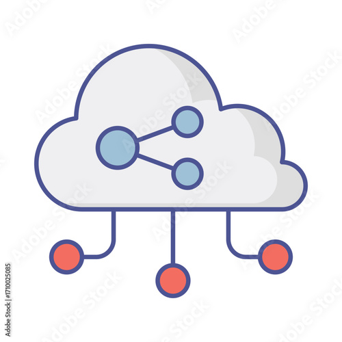 Cloud computing Vector Icon which can easily modify or edit