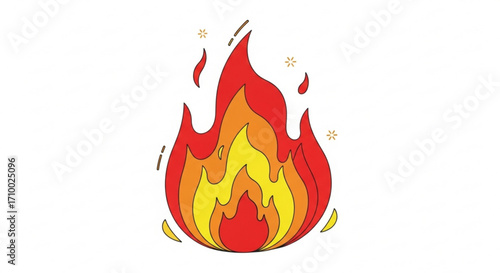Vibrant flame with orange and yellow hues, a symbol of energy, passion, and transformation