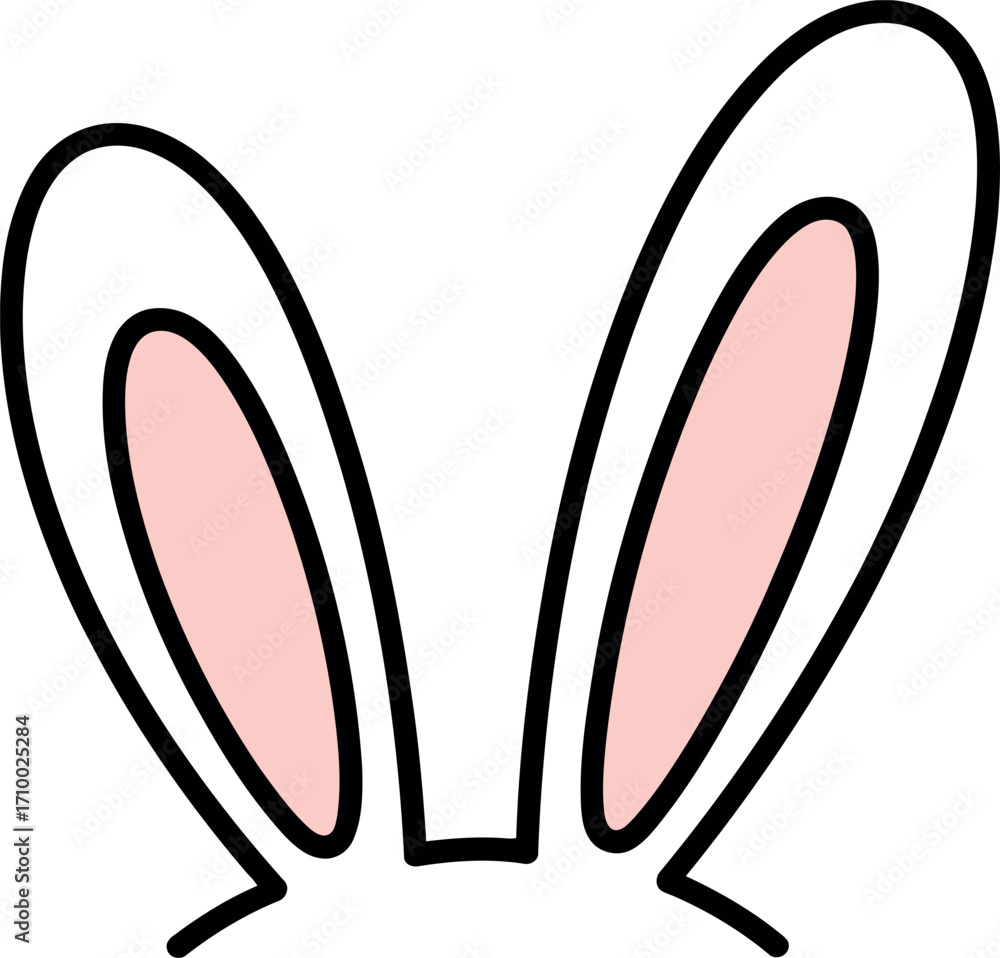 Fototapeta premium Cute bunny ears illustration for easter and spring holidays vector
