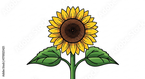 Vibrant sunflower illustration, a symbol of summer, happiness, and natural beauty in various designs