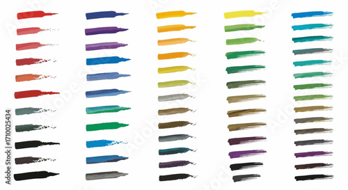 Abstract Vector Illustration featuring Colorful Brush Strokes in Watercolor Style