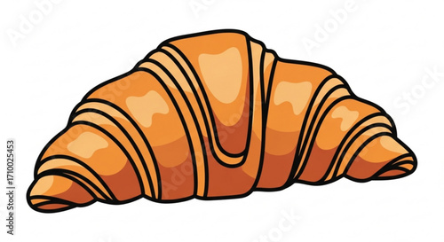 Delicious croissant, a classic pastry perfect for breakfast or a snack, with its flaky layers and buttery taste