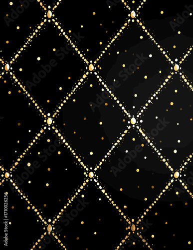 Padrão vetorial de diamante em tons de ouro e preto