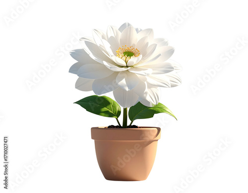 Wallpaper Mural Elegant White Flower in Pot with Modern 3D Rendering Torontodigital.ca
