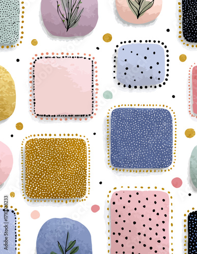 Coleção Abstrata de Formas Pastel em Estilo Vetorial