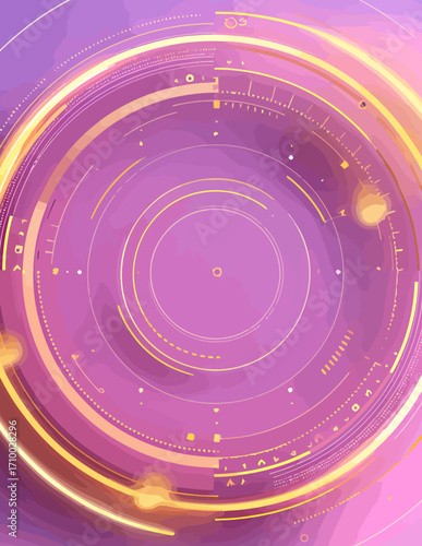 Interface Circular Futura, Vetor, Abstrato, Tecnologia