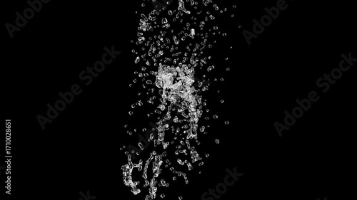 Super slow motion water drop collider on black bg 1000 FPS 4k