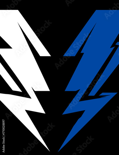 Ilustração vetorial abstrata de raios em branco e azul