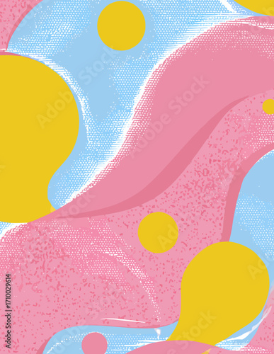Padrão abstrato de redemoinho em estilo vetorial: tons suaves de rosa e azul
