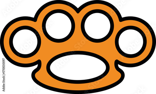 Orange brass knuckles weapon danger illustration vector