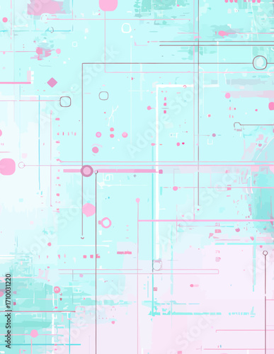Abstração Geométrica em Tons Pastel: Azul Claro e Rosa