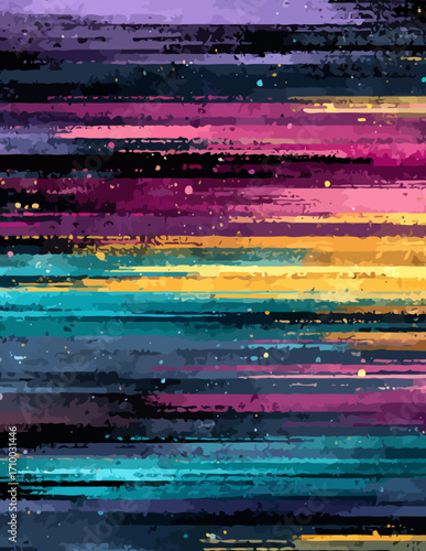 Arte digital abstrata em estilo vetorial com faixas coloridas