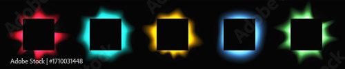 Set of square illuminate light frames