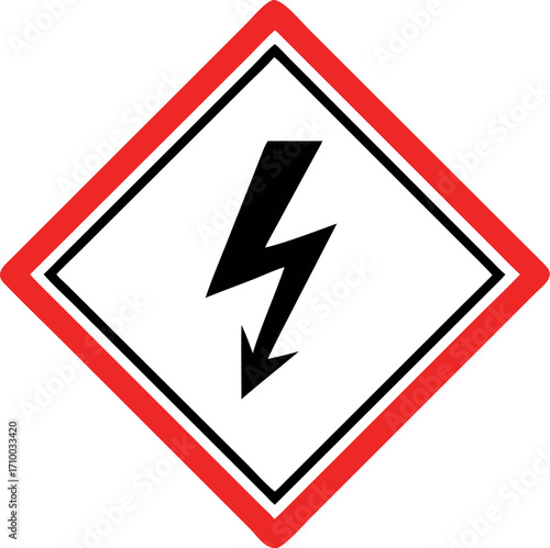 High voltage icon, danger icon  vector 
