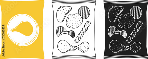 Variety of snack bags showcasing different chip designs and flavors