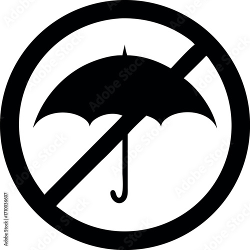 Umbrella Stop flat icon vector. Rain drop protection